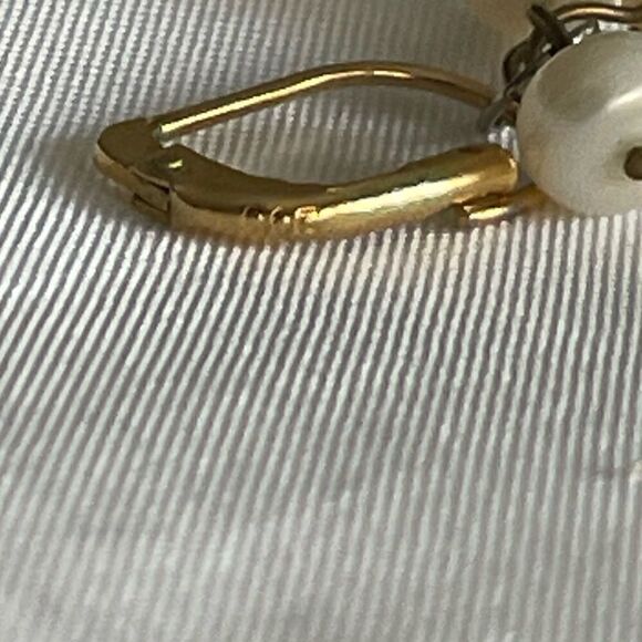 Pearl Earrings Set in Sterling Silver with Gold Overlay - Picture 5 of 5